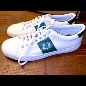 Fred Perry White Twill Underspin Sneakers US 9 NWT